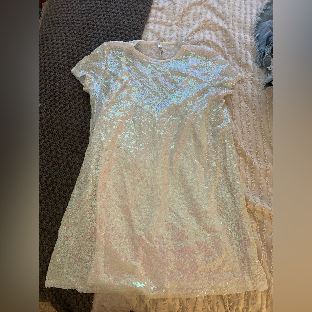 Lucy in the Sky Iridescent Sequin mini dress